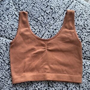 PacSun Rust Ribbed Crop Top